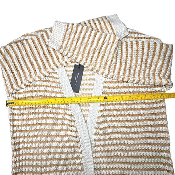 NWT Romeo & Juliet Open Front Striped Cardigan Sz.L Cream Longline Coastal Boho - Picture 5 of 11